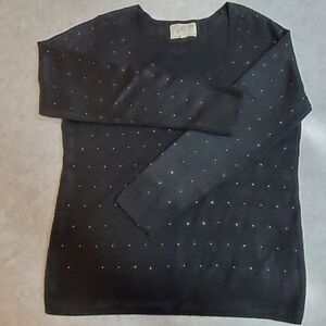 Debbie Morgan Black Festive Glitter Sweater